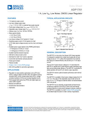 ADP1761 数据手册首页