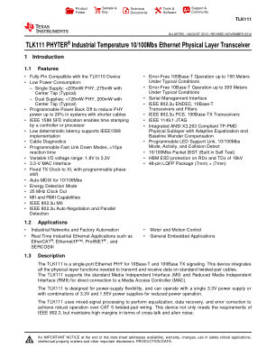 TLK111 数据手册首页