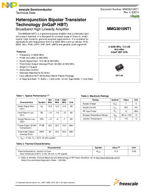 MMG3015NT1 数据手册首页