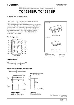 TC4584BP datasheet cover page