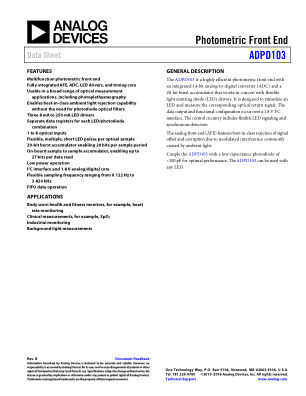 ADPD103 datasheet cover page