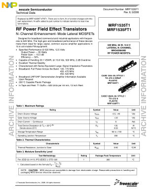 MRF1535T1 数据手册首页