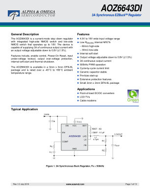 AOZ6643DI datasheet cover page
