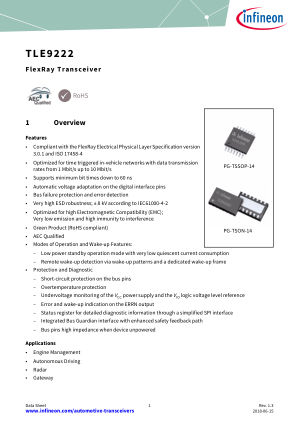 TLE9222 datasheet cover page