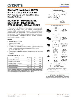 DTA123E datasheet cover page