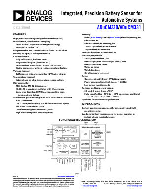 ADUCM330 datasheet cover page