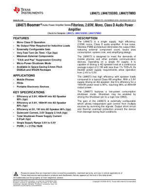 LM4673 datasheet cover page