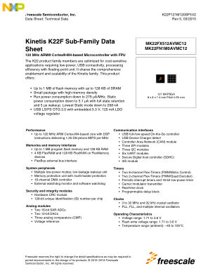 K22P121M120SF5V2 数据手册首页