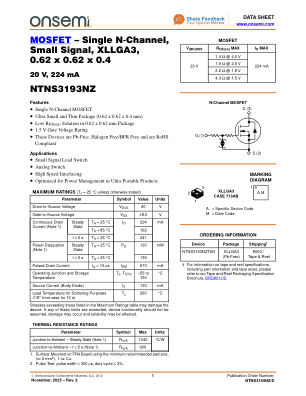 NTNS3193NZ 数据手册首页