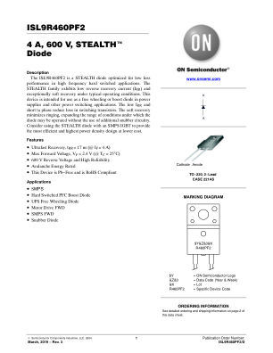ISL9R460PF2 datasheet cover page
