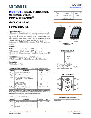 FDMB2308PZ datasheet cover page
