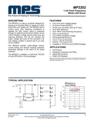 MP3202 datasheet cover page