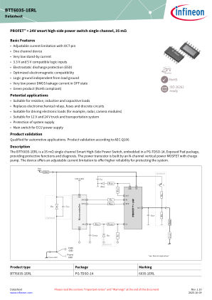 BTT6035-1ERL datasheet cover page