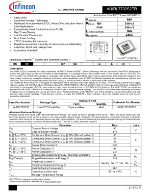 AUIRL7732S2TR datasheet cover page