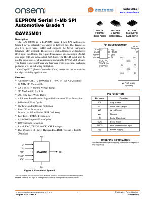 CAV25M01 数据手册首页