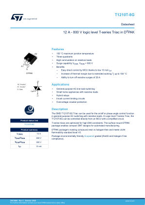 T1210T-8G datasheet cover page