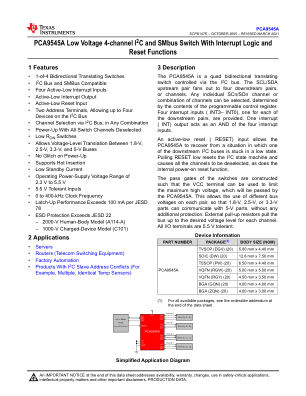 PCA9545A datasheet cover page