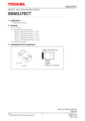 SSM3J76CT datasheet cover page