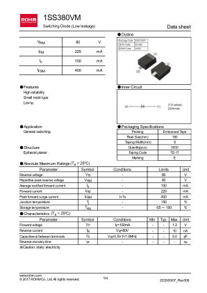 1SS380VMTE-17 数据手册首页