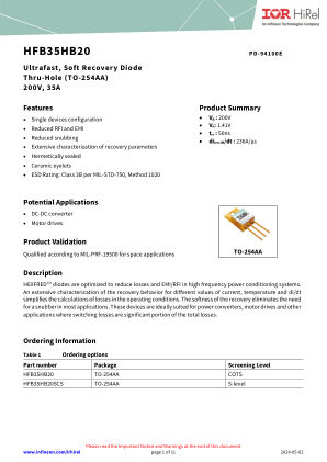 HFB35HB20 datasheet cover page