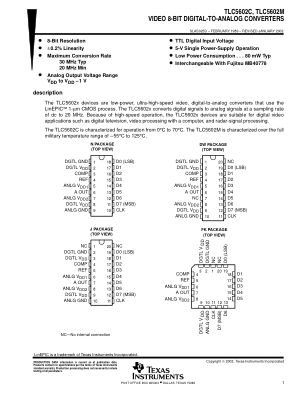 TLC5602 datasheet cover page