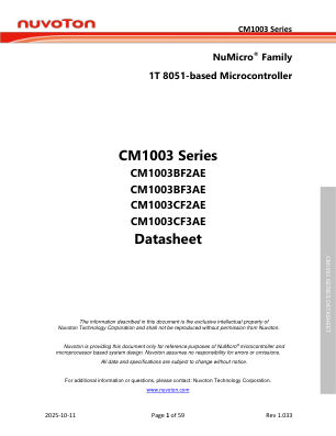 CM1003BF3AE 数据手册首页