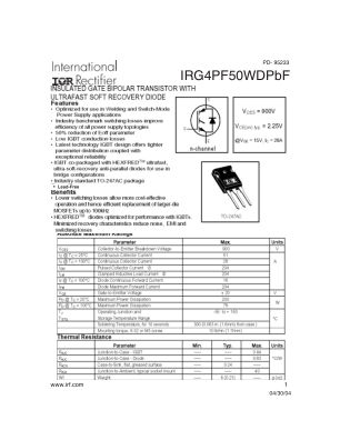 IRG4PF50WD 数据手册首页