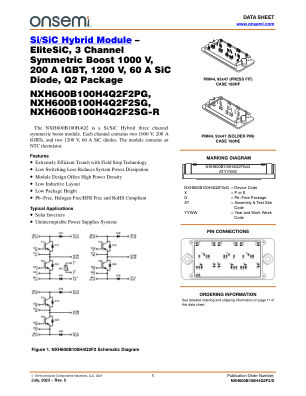 NXH600B100H4Q2F2 数据手册首页