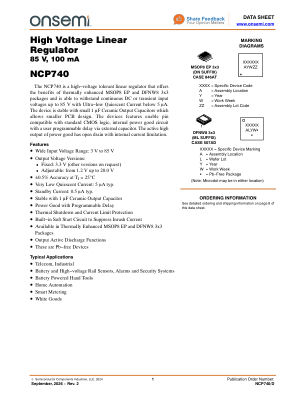 NCP740 datasheet cover page