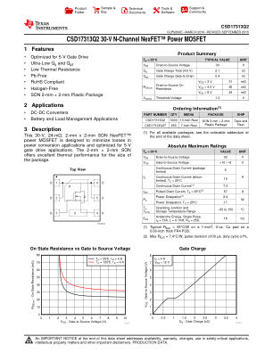CSD17313Q2 数据手册首页