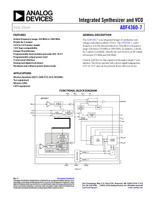 ADF4360-7 数据手册首页