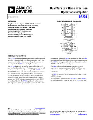 OP270 datasheet cover page