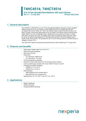 74HCT4514D653 datasheet cover page