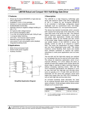 LM5108 datasheet cover page