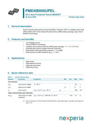 PMDXB950UPEL datasheet cover page