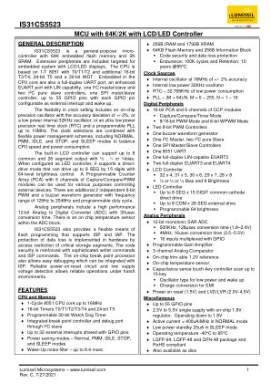 IS31CS5523AG-LQLS2 datasheet cover page