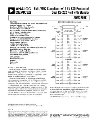ADM2209E datasheet cover page