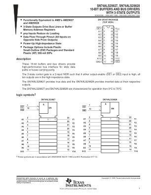 SN74ALS29827 datasheet cover page