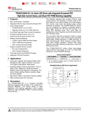 TPS92515AHV-Q1 datasheet cover page