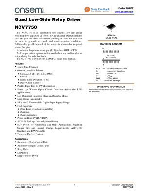 NCV7750 数据手册首页
