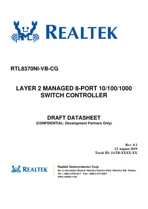 RTL8370NI-VB-CG datasheet cover page