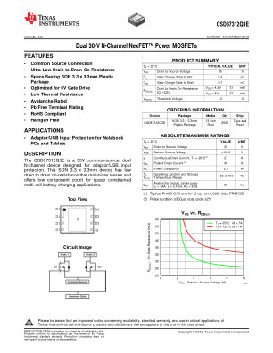 CSD87312Q3E datasheet cover page