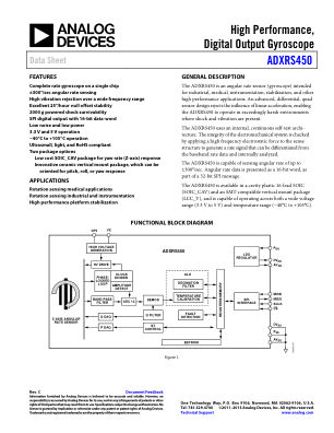ADXRS450 数据手册首页