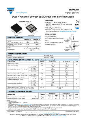 SIZ980DT 数据手册首页