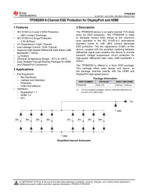 TPD8S009 datasheet cover page