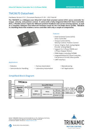 TMC8670 datasheet cover page
