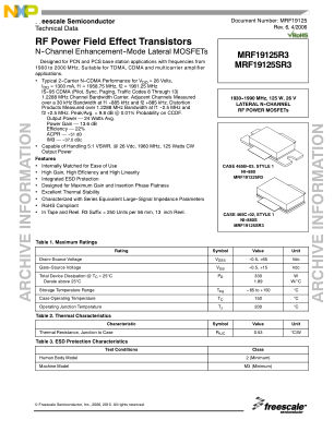MRF19125 datasheet cover page