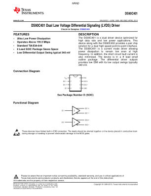 DS90C401 datasheet cover page