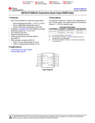 SN74LVC7266A-Q1 datasheet cover page