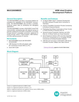 MAX32600MBED datasheet cover page